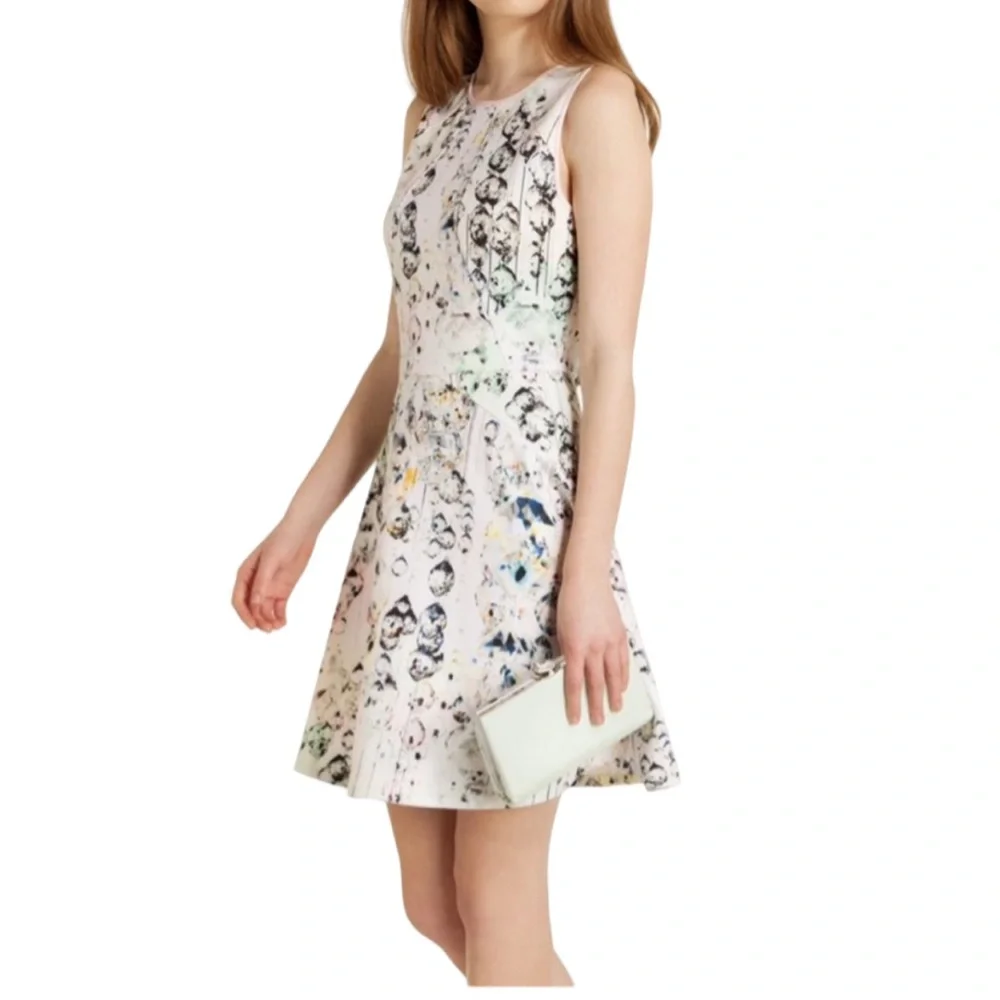 TED BAKER LONDON: Sapira Crystal Droplets' Neoprene Skater Dress - Size 3 (US 8)